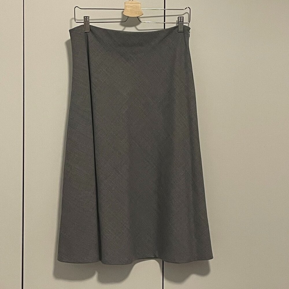Club Monaco Gray A-Line Midi Skirt